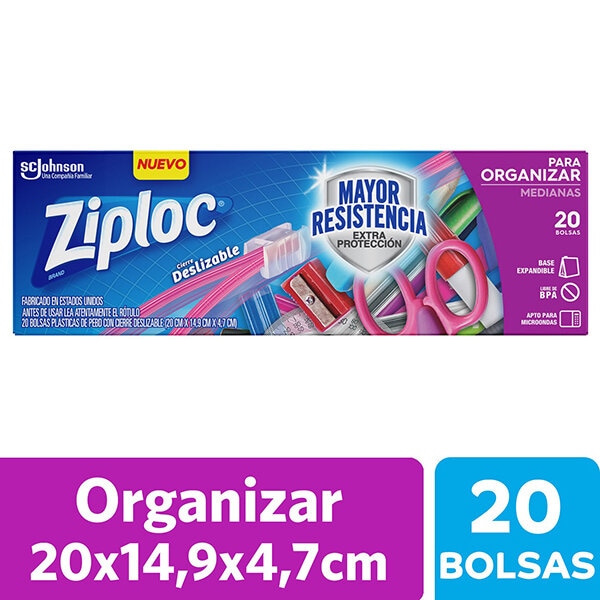 ZIPLOC BOLSA P/ORGANIZAR M X20UNID