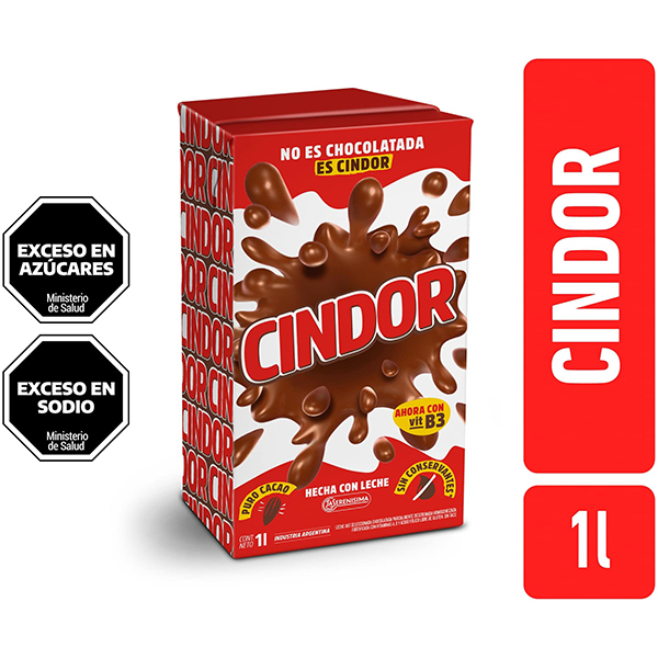 CINDOR LECHE CHOCOL.P/CACAO X1LT